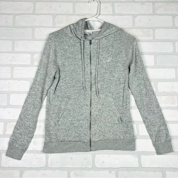 Ivory‎ Ella Gray Zip-Up Cardigan Hoodie, Soft & Lightweight, Size XS - Picture 1 of 14